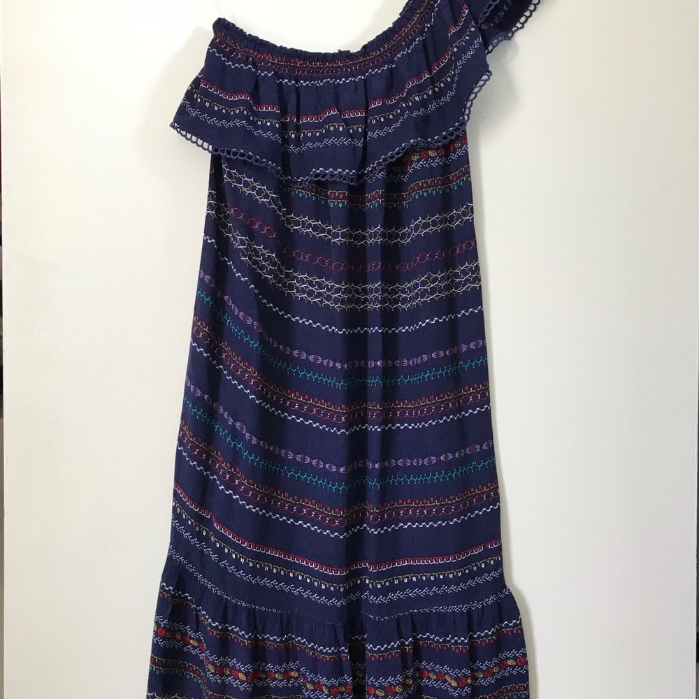 One Shoulder Midi Dress Rainbow Stripe Party Dress